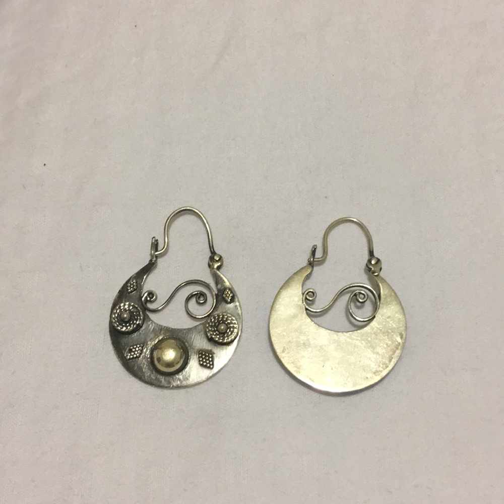 Silver earrings unique design 925 sterling silver